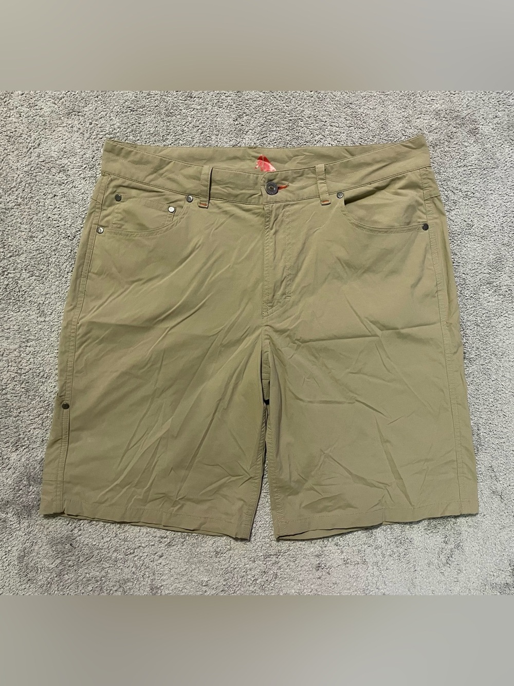 L.L. Bean Performance Nylon Hiking Shorts Mens 34 Beige Khaki Gorpcore Outdoor